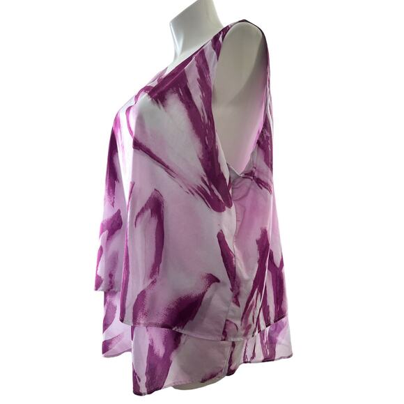 22/24 Lane Bryant Purple Sleeveless Layered Blouse - Picture 2 of 4